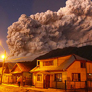 erupción de noche